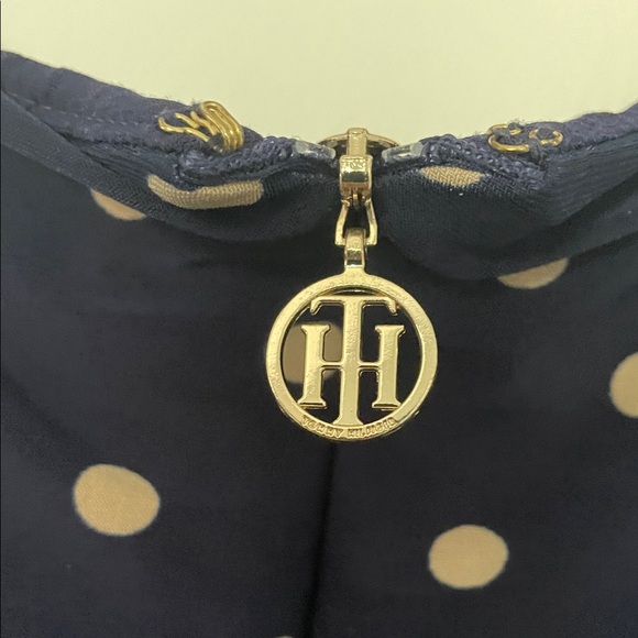 Tommy Hilfiger Navy and Cream Polka Dot Midi Dress - Picture 3 of 6